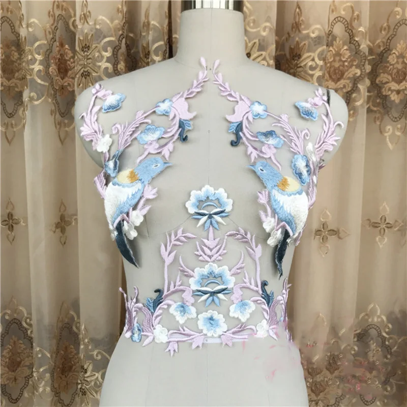 

2Pieces Embroidered Lace Patches Applique Sewing Accessories For Women Cloth Jeans Patch DIY Repair Appliques