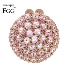 Boutique De FGG светская выемчатый кулон с подвеской на колесиках Для женщин розового цвета обувь с украшением в виде кристаллов вечерняя сумочка Свадебная вечеринка для выпускного женская сумочка клатч