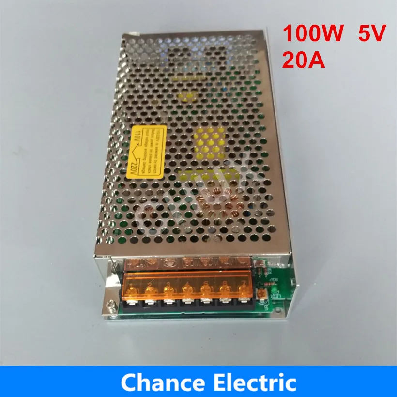 

Switching Power Supply 100W 5V ac to dc 110v 220V Input CE ROHS certificate (S-100W-5V) Single Group 20A Led Switch Power