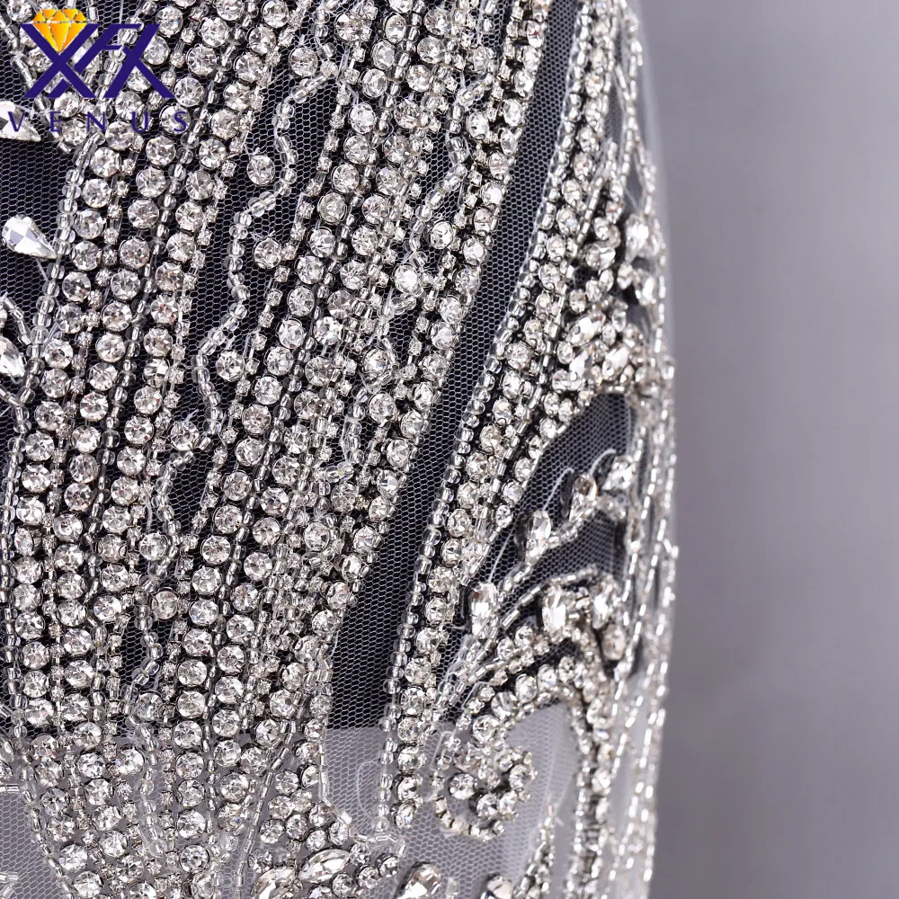 XINGFNAGXIU Стразы, блестки, бусины, аппликация, кристаллы, декоративные длинные патчи, свадебное длинное платье для выпускного вечера