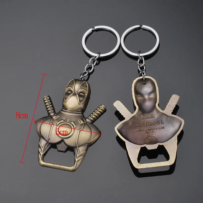 

The Avengers Endgame Keyring Comics superhero Deadpool Keychain Cool Bottle Opener Pendant Key Chain Kitchen gadgets