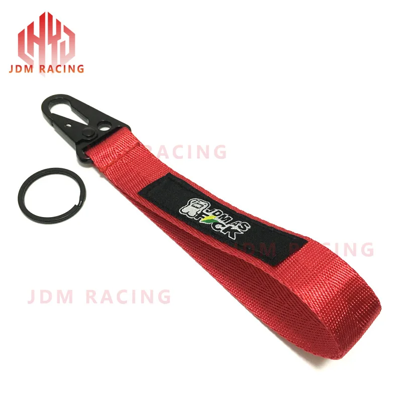 

Hot Red JDM Racing Keychain Rope Strap Quick Release Weave Keyring Car Key Chain Key Ring Wrist/Palm Lanyard for Men Women Gift