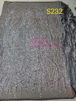 

5yards/bag Grey-black interwoven line glitter fabric French style used for wedding dress fashion QJ8#