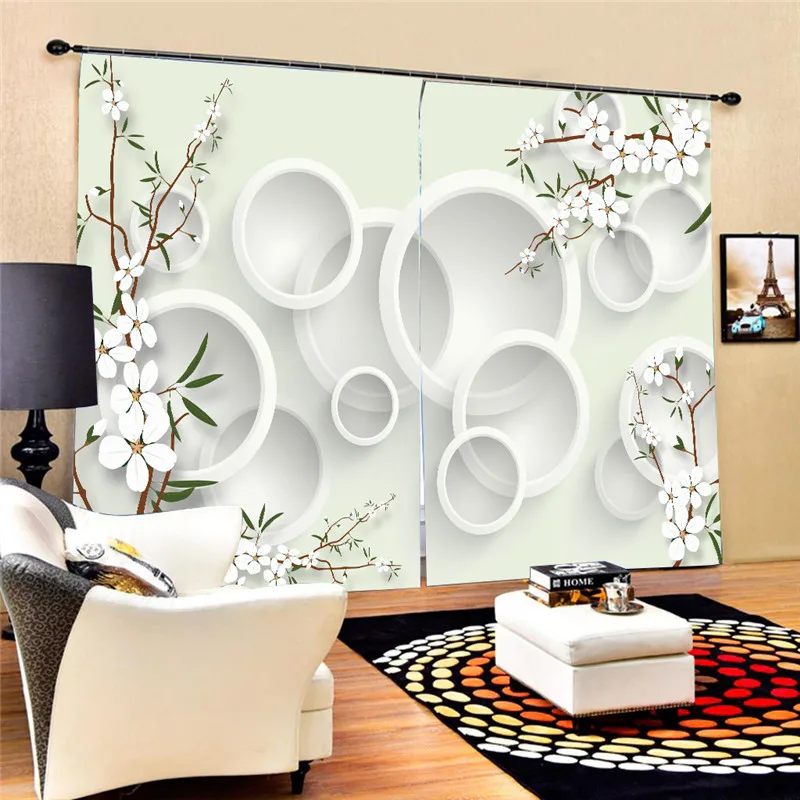 Curtains Modern 3D lifelike Blackout Curtain Flower Decoration Photo Curtain Printing Drapes Window for Living Room Oct25