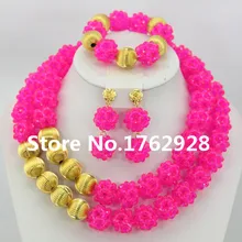 Новая африканская Ювелирные наборы ручной работы Бусины комплект ювелирных изделий Кристалл Бусины шары набор нигерийской свадьбы Бусины Цепочки и ожерелья