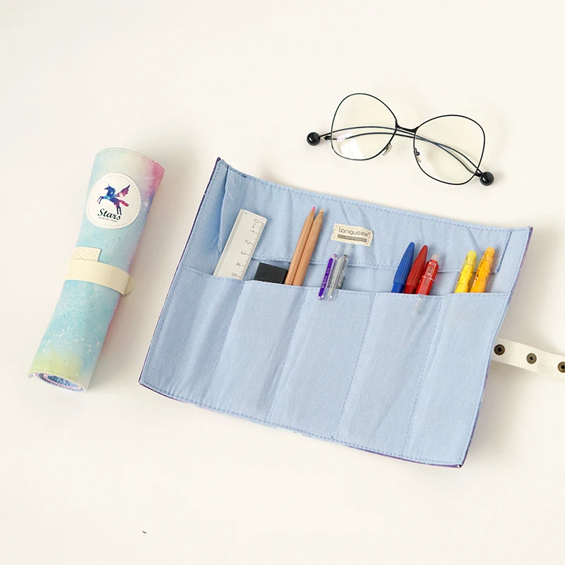 

Dream Stars Pencil Case Korean Rolling Creative Pen Bag Sweet Stationery School Supplies Pens Pencils Bag Writing Supplies Gift
