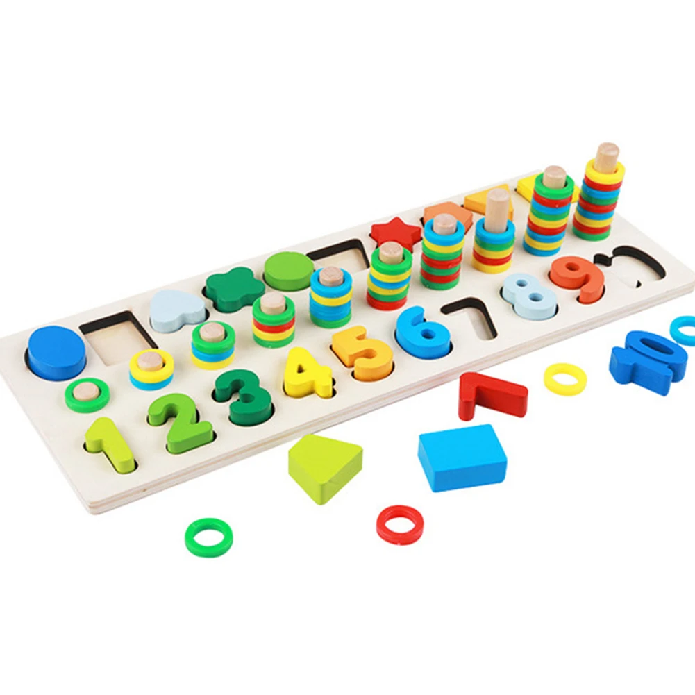 

Baby Montessori Math Toys Digital Shape Pairing Learning Preschool Counting Board Educational Kids Wooden Toys for Children Gift