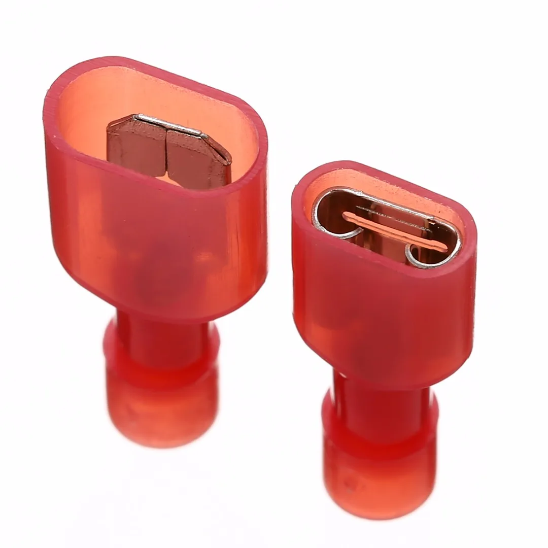 NEW 50pcs Red Nylon Quick Disconnect Connector Terminals 18-22 AWG Male & Female Insulated Crimp Terminals
