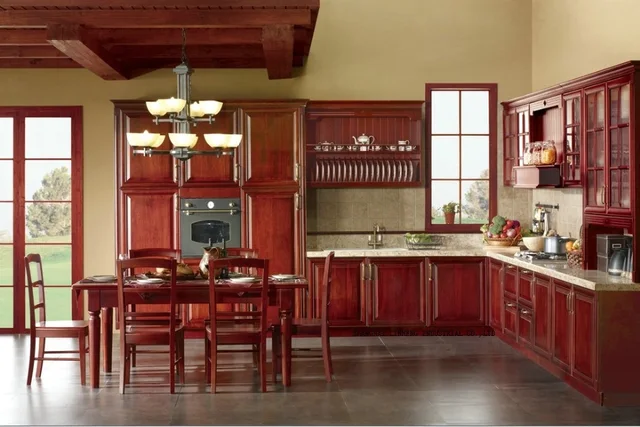 Best Price solid wood disassemble kitchen cabinets(LH-SW060)