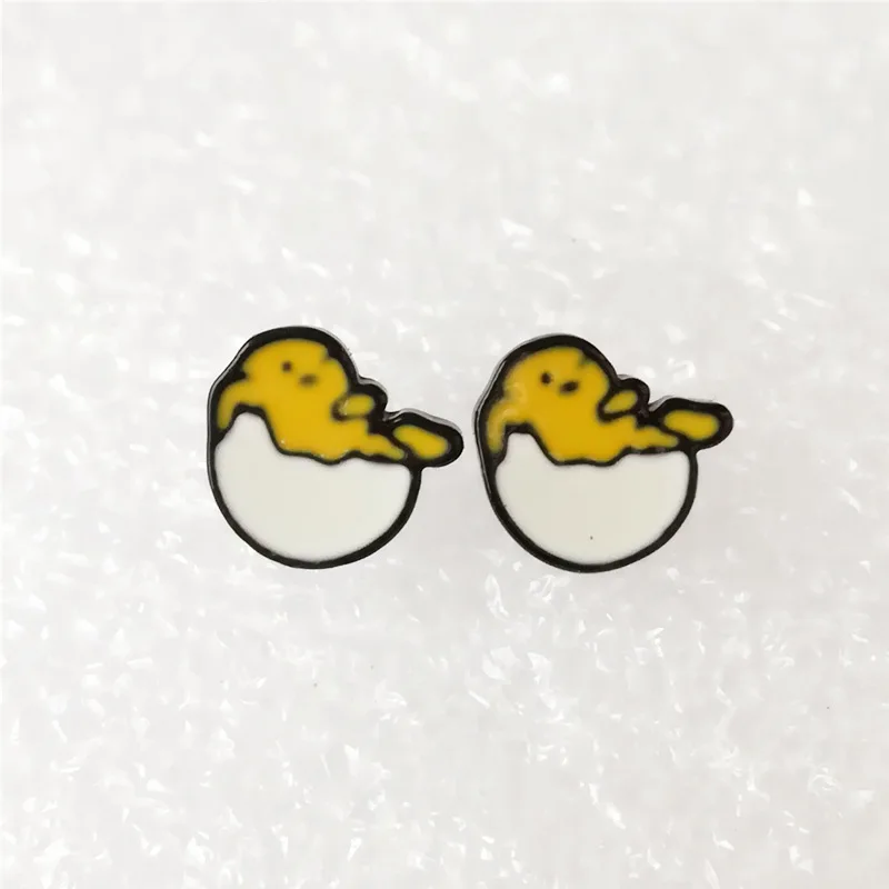 IVYYE Lazy Gudetama модная аниме Сережка с героями мультфильмов милые серьги-гвоздики с животными для женщин девочек детские ювелирные изделия подарок - Окраска металла: see chart