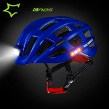 ROCKBROS With Light Intergrally-molded Mountain Road Bicycle Helmet Safe Cycling Helmet Bike Ultralight Helmet Men Women 49-59cm
