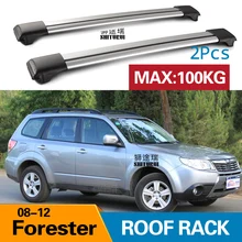 2 шт. полозья для SUBARU Forester 2008-2012 2008 2012 Алюминий сплав Боковые стержни поперечные рейки багажник на крышу Чемодан кроссовер внедорожник светодиодный
