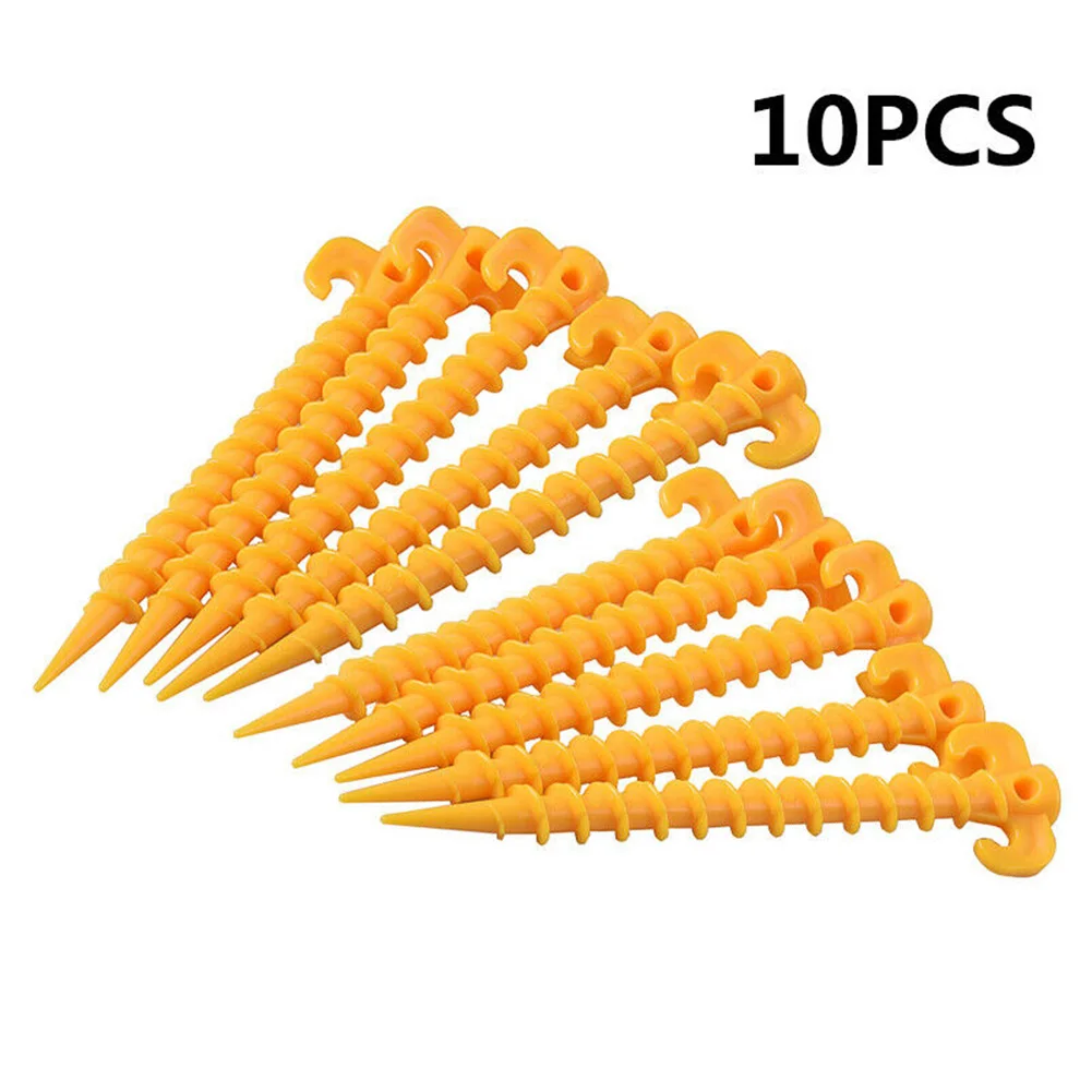 

10Pcs Windproof 20cm Strong Screw Outdoor Camping Trip Tent Peg Ground Nail QP2