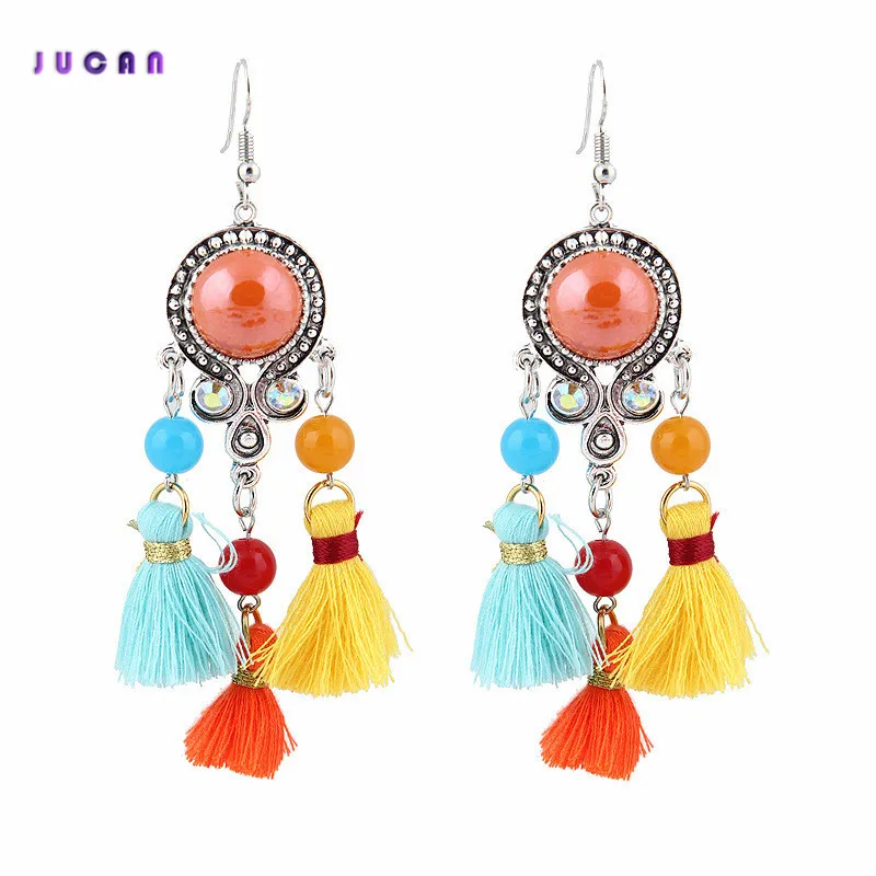 Jucan 4 цвета модные жемчужные веревки Висячие серьги для Для женщин jewelry Винтаж