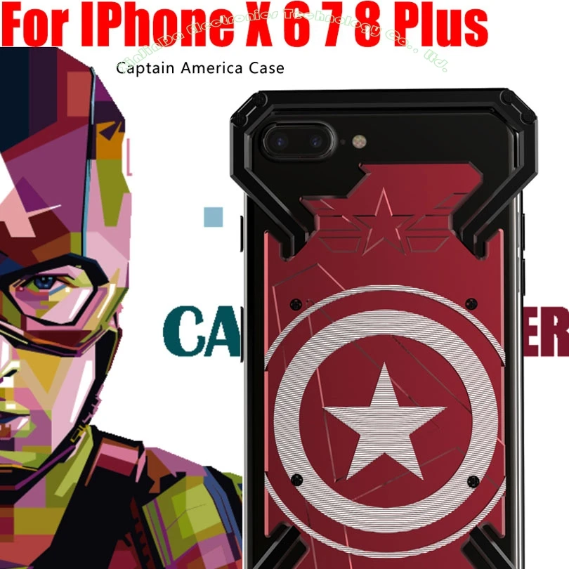 Чехол для IPhone 11 Pro X XS Max XR 6 7 8 Plus, модный, крутой, американский капитан, алюминиевая металлическая рамка, задняя крышка для iPhone XR IP802