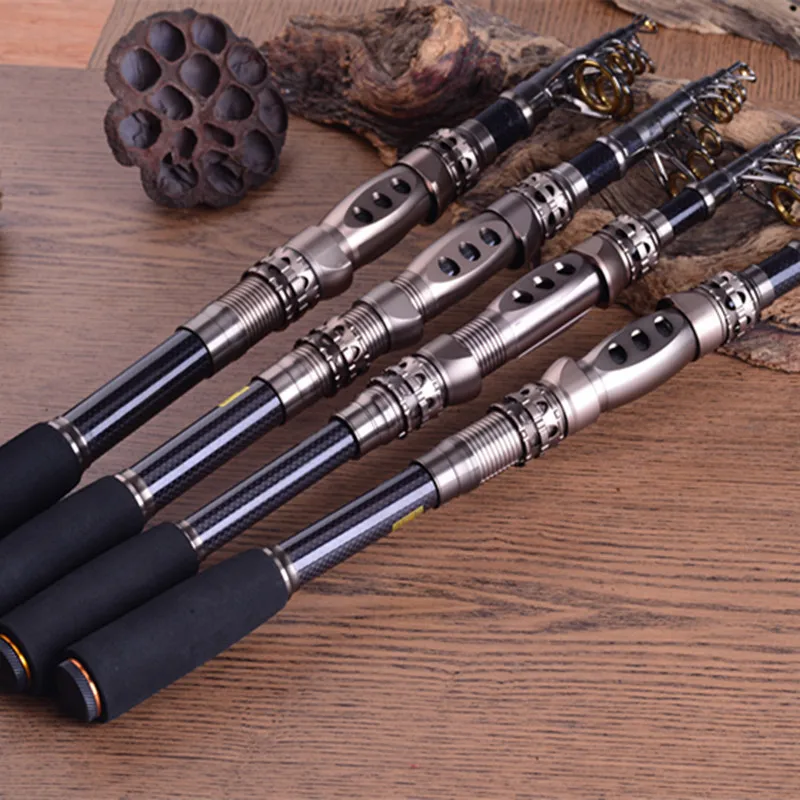 Telescopic Fishing Rod Ultralight carbon fishing rod sea rod throw pole road sub rod 1.8 2.1 2.4