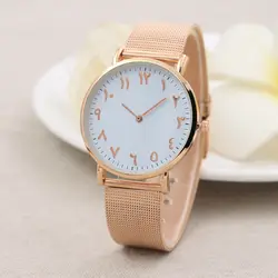 2018 новый стиль женские сплав Часы розовое серебряный корпус часов белый поверхности модные женские кварцевые часы студент Творческий Часы