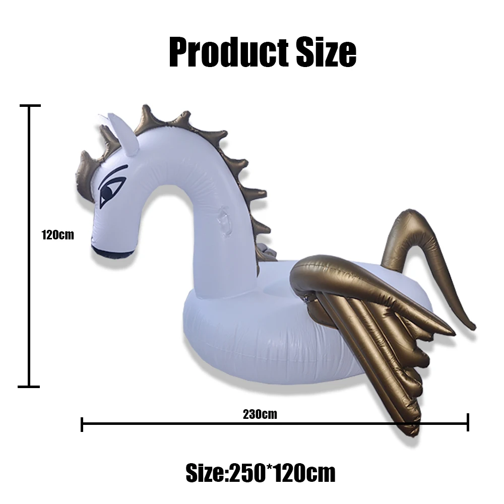 2,5 м 98 дюймов гигантский надувной Единорог водный бассейн поплавки белый Пегас поплавок плавательный надувной матрас кровать летние поплавки