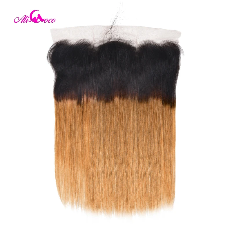 

Ali Coco 1B/27 Two Tone Color Frontal Ombre 13x4 Ear To Ear Lace Frontal Closure Brazilian Straight Ombre Human Hair Frontal