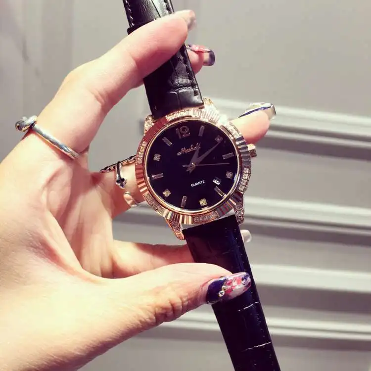 Luxury Brand Delicate Women Ladies Quartz Watch Female Simple Casual Rhinostone Calender Wristwatches Relogio Feminino OP001