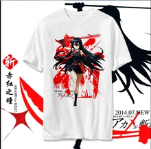 Nuevo Anime Akame ga matan hombres de moda ropa mujer camiseta de algodón Akame Cosplay del o-cuello de manga corta camiseta Tops