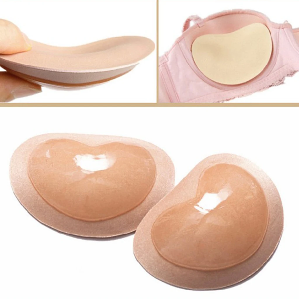 Women's Silicone Triangle Bikini Swimsuit Bra Insert Pads Push Up Bra Cups Enhancer Nipple Cover Stickers Women Bra Pads