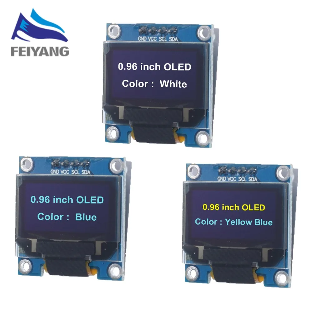 

4pin 7pin White/Blue/Yellow Blue color 0.96 inch 128X64 OLED Display Module For Arduino 0.96" IIC I2C SPI Communicate