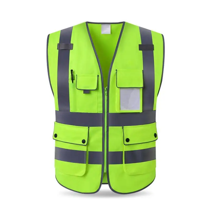 Унисекс Высокая видимость светоотражающий Мульти Карманы строительство безопасности жилет безопасности для спорта на открытом воздухе и операций - Цвет: Yellow XL