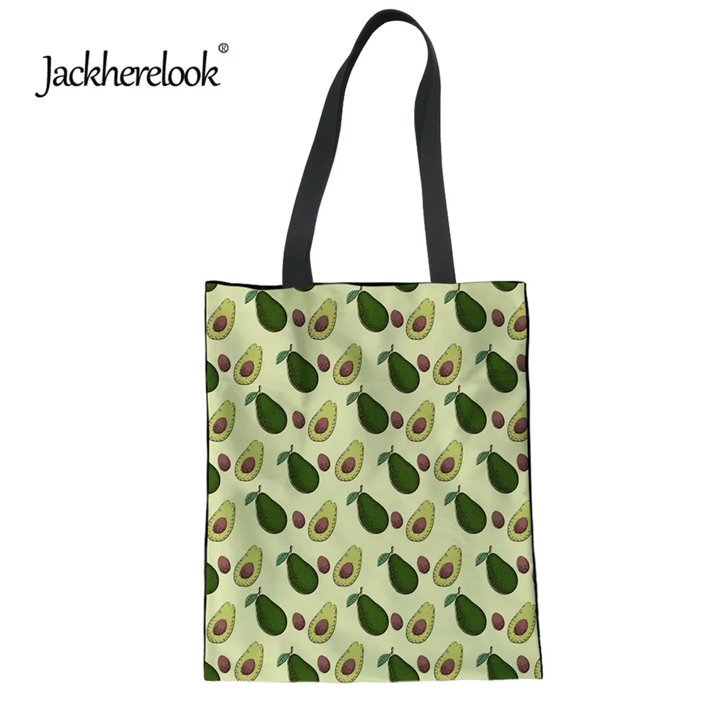 Jackhereook 3D Мода авокадо дизайн школьные сумки для девочек сумки для шоппинга многоразовые льняные сумки-мессенджеры для женщин сумки для покупок