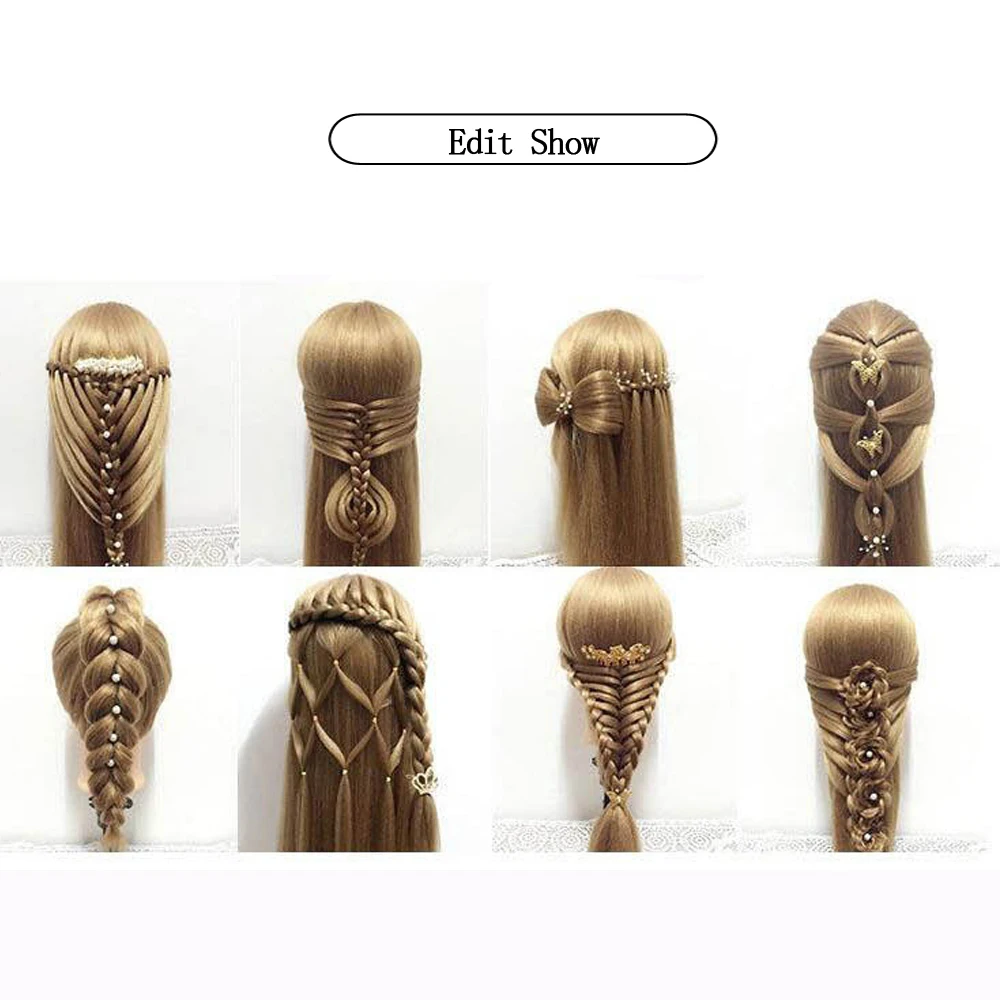 Professional Mannequin Head With Long Synthetic Hair For Barber Hairstyles Training Manikin Heads With Clamp And Scissors Dummy Professional Mannequin Head With Long Synthetic Hair For Barber Hairstyles Training Manikin Heads With Clamp And Scissors Dummy