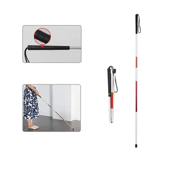 

4 sections folding aluminum alloy guide blind cane walking stick for disabled
