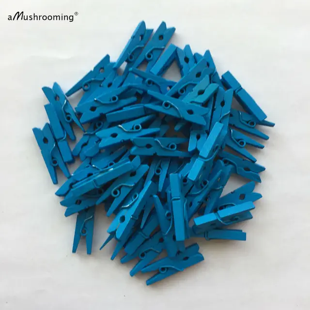 25 Cute Mini Royal Blue Clothes Pins 1" Clothespins Chic Wedding Baby