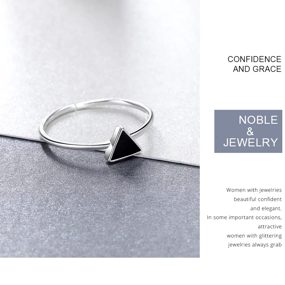 WOSTU, настоящее 925 пробы, серебряные, геометрические, треугольные, открытые, кольца на палец для женщин, мужчин, крутое, хорошее Ювелирное Украшение регулируемое кольцо, подарок CSR158