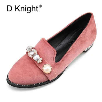 

Big Size 33-43 Women Loafers Round Toe Shallow Mouth Flats Women's Vintage Crystal Black Red Gold Velvet Casual Shoes For Woman