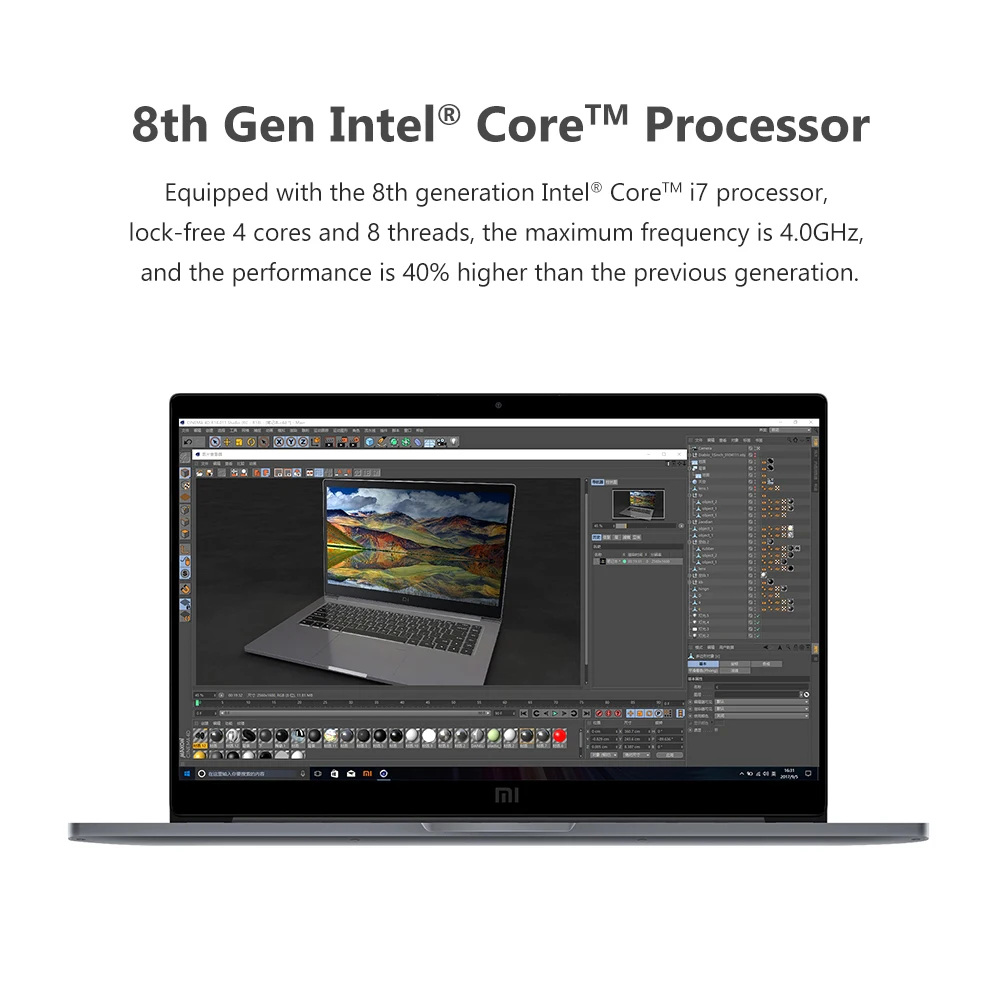  Original Xiaomi Notebook Pro 156 zoll GTX 1050 Max-Q 4GB GDDR5 Laptop i7-8550U/i5-8250U 1TB /256G S