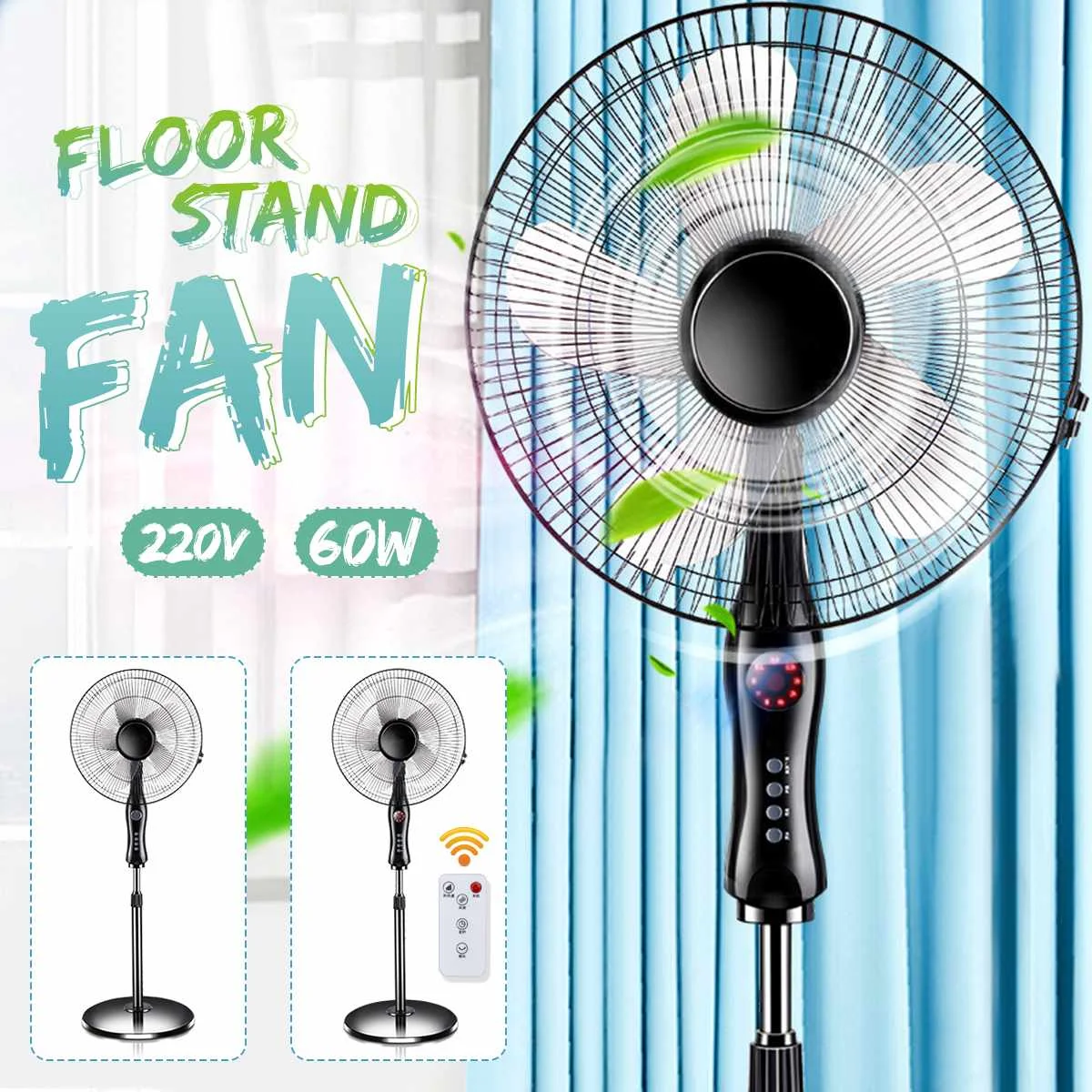 16 Inch Floor Fan Stand Fan Mechanical / Remote control Air Cooler Summer Cooling Household Floor Standing Fan Air Conditioner