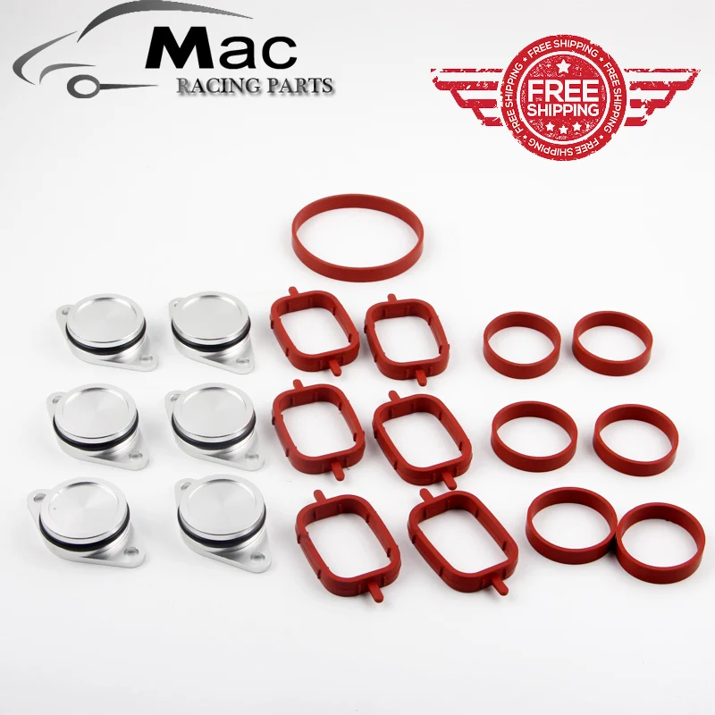 Baratos Envío más barato 6x33mm diseño OEM de aluminio para BMW Swirl Flap Blanking Plates sello con junta de colector de admisión 6 cilindros