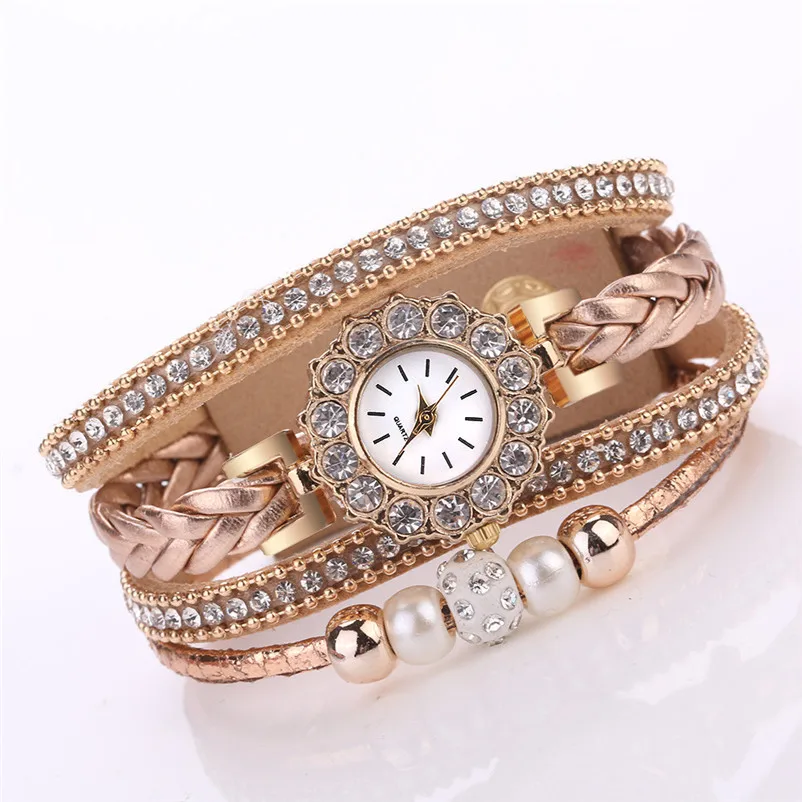 Women Watches Fashion casual Vintage Weave Wrap leather band Quartz Wrist Watch Bracelet For Ladies clock Montre femme J18 (11)