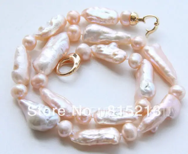 

ddh00385 Stunning! Natural 27mm pink Reborn Keshi pearls necklace