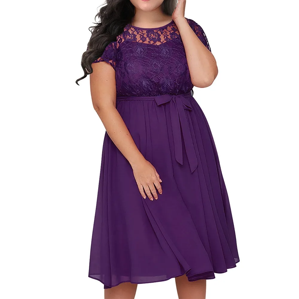 Joineles 6 цветов плюс размер кружевное шифоновое летнее праздничное платье с круглым вырезом шорты сплошные ремни Boho Ретро женское платье повседневное Vestidos