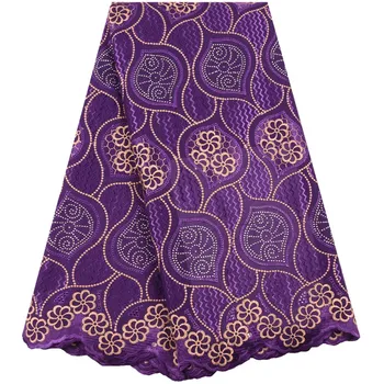 

Purple Swiss Cotton Lace In Switzerland New Arrival Swiss Cotton Lace Fabric With Stones African Nigerian Laces For Party F1631