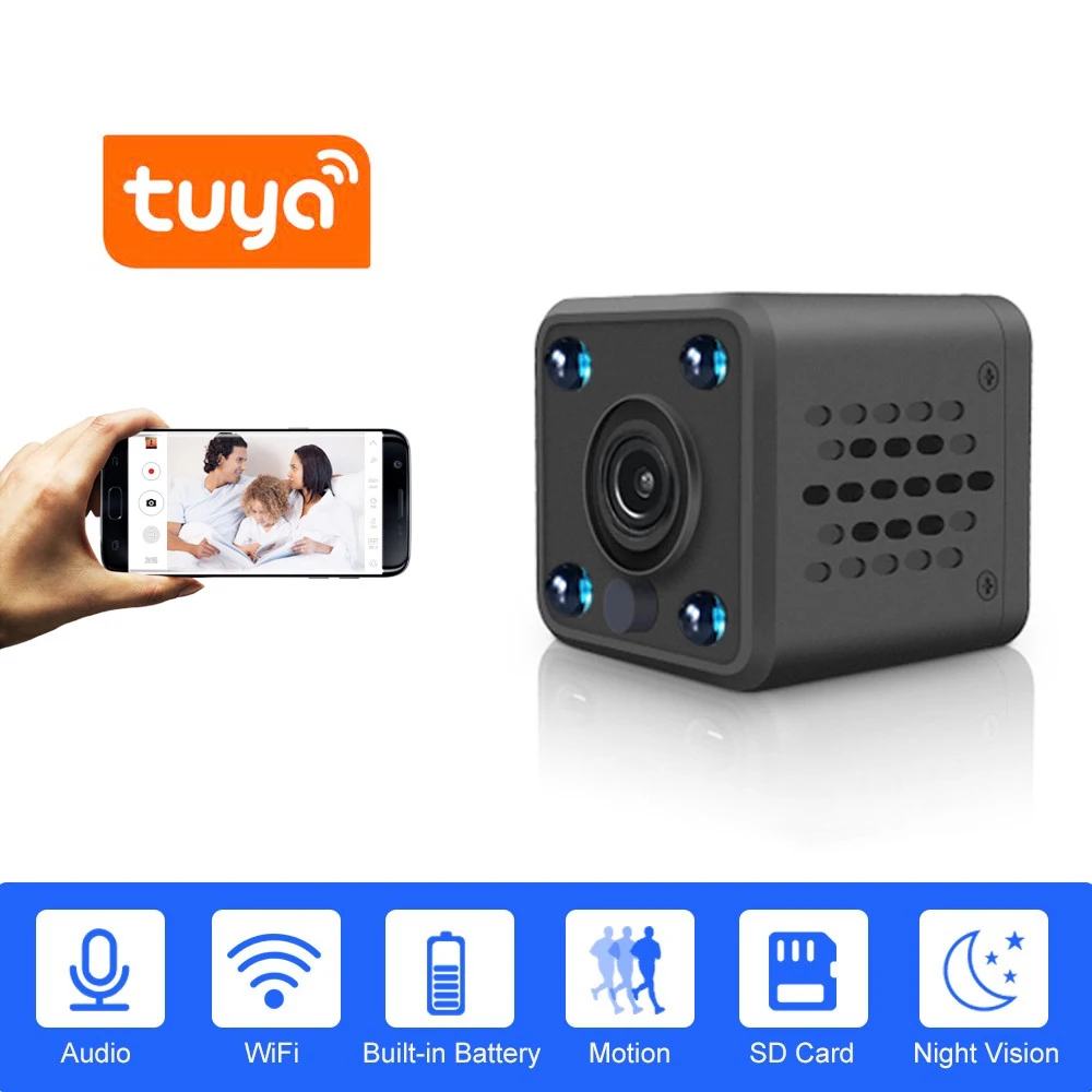 

Security IP Camera 1080P Battery Power 140 Degree Night Vision Two Way Audio 2MP Wireless WIFI Mini Camera Tuya Smart Life