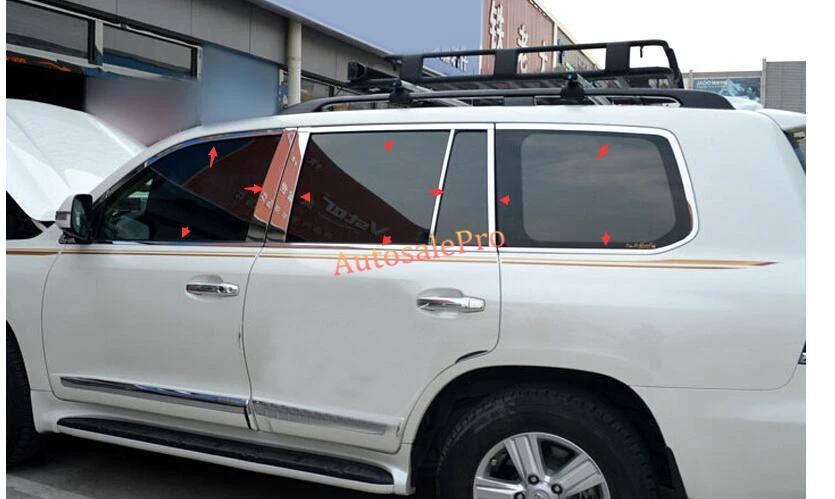 

24pcs Top+Bottom Full window Sill Center Pillar Frame Trim for Toyota Land Cruiser LC200 2008-2016