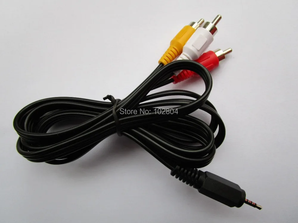 

1 pcs 2.5mm 4 Pole Mini AV Plug to 3 Color RCA Male Plug Adapter Audio Video Cable 150cm