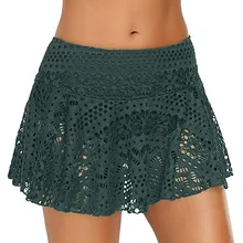 Летний сексуальный кружевной купальник бикини с высокой талией, Одноцветный купальник с дырочками, женский купальник, юбки вязанные крючком Mayo Biquinis Feminino
