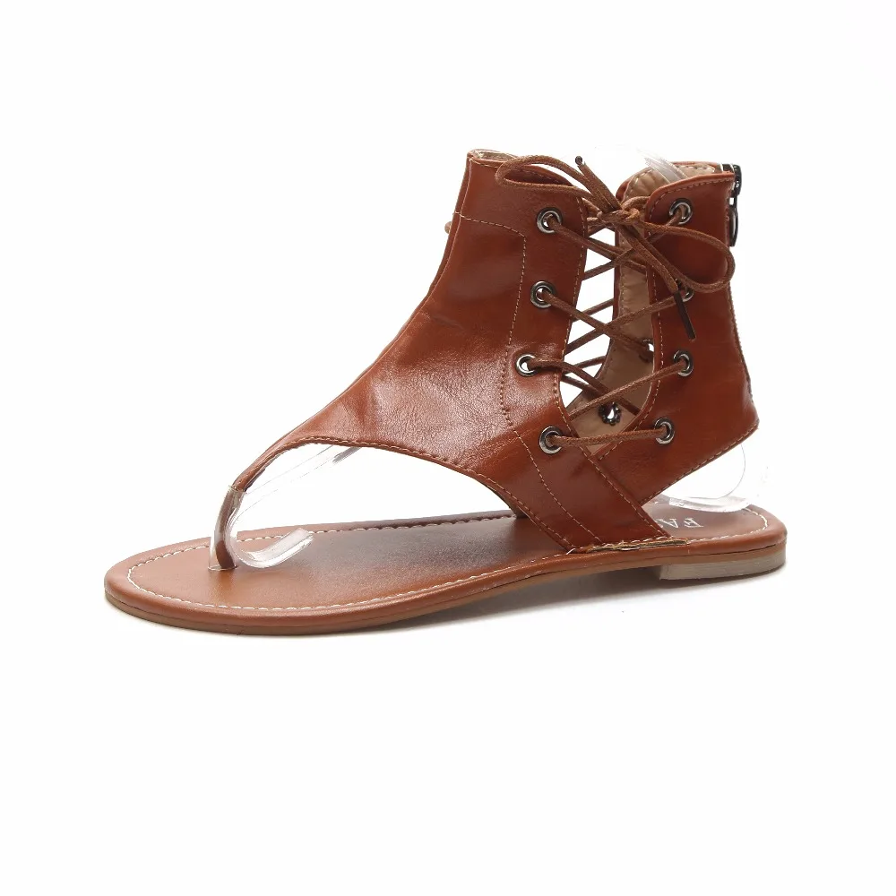 Plus Size 35 43 Women Sandals Soft Leather Gladiator Sandals Women