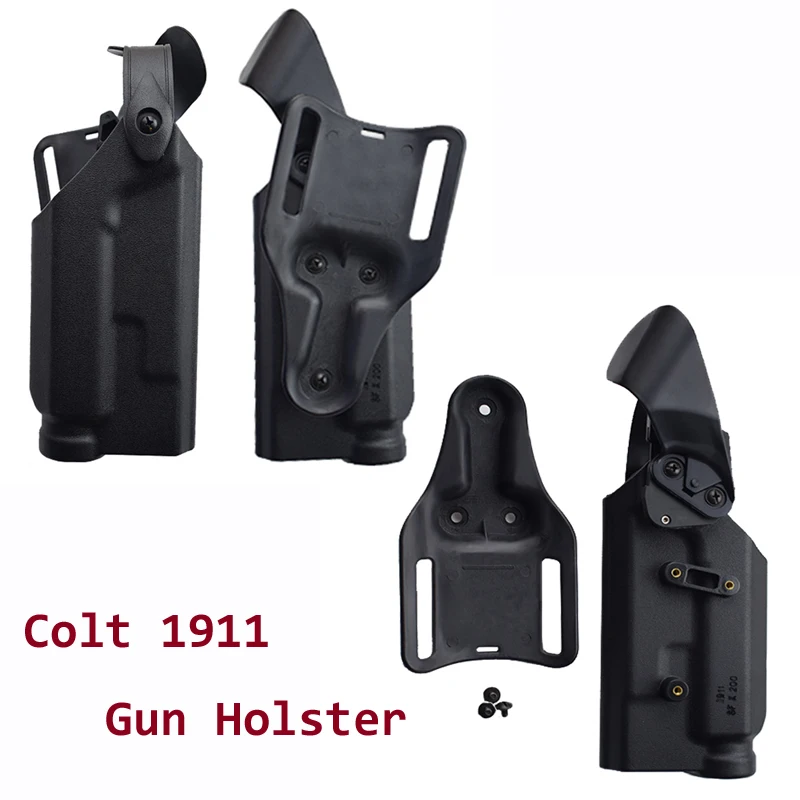 Colt 1911 Gun Holster Tactical Airsoft 1911 Belt Holsters With Flashlight Right Hand Outdoor