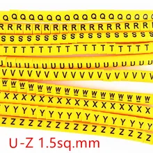 300 шт. EC-0 1,5 кв. Мм U-Z UVWXYZ английские буквы гибкий Печатный рукав трубка этикетка Сетевой провод Кабель маркер