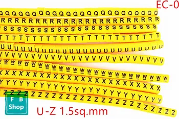 

300pcs EC-0 1.5sq.mm U-Z UVWXYZ English Letter Flexible Print Sleeve Tube Label Network Wire Cable Marker