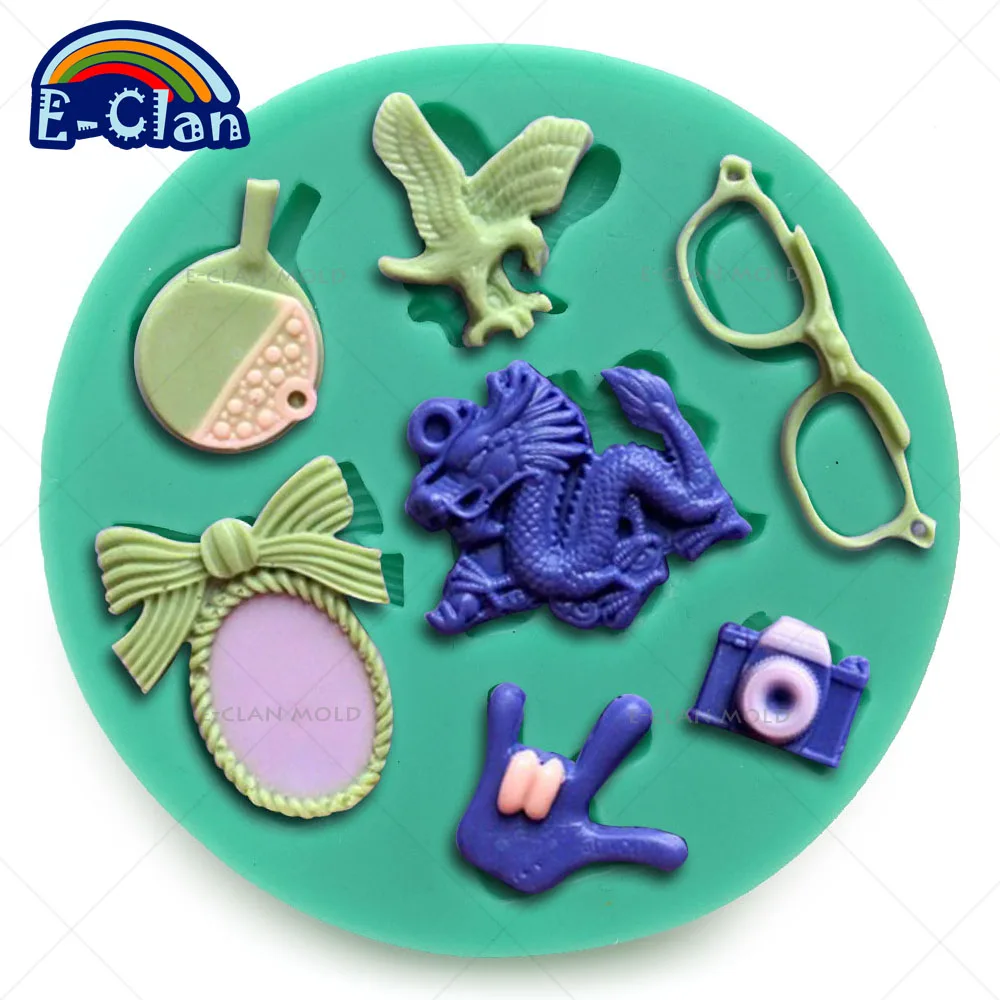 

glasses camera table tennis ball fondant cake molds cake decorating tools sugar craft tool chocolate mould kitchen F0394JZ30